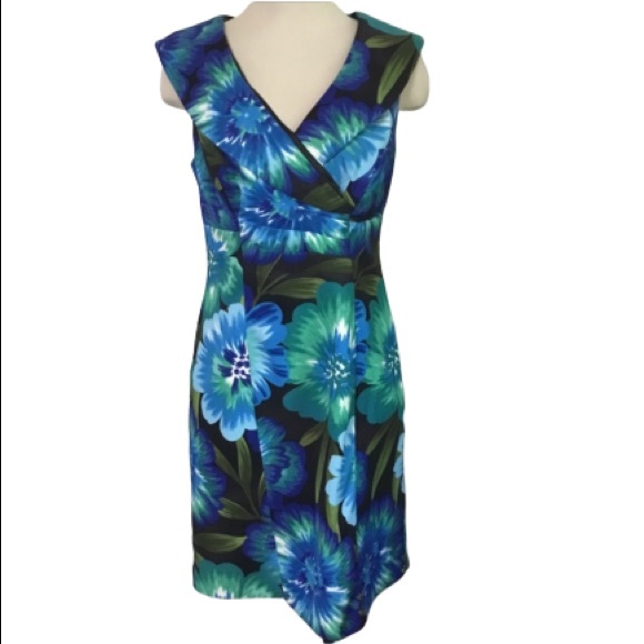 dress barn blue floral dress SALE! Blue Vintage Dress Barn Floral Button Down Dress Size 14W EUC